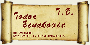 Todor Benaković vizit kartica